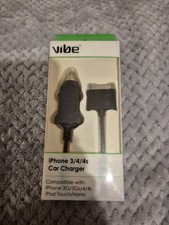 Vibe Iphone 3/4/4s Car Charger, Compatible With Ipod Toch/ Nano, New In Box