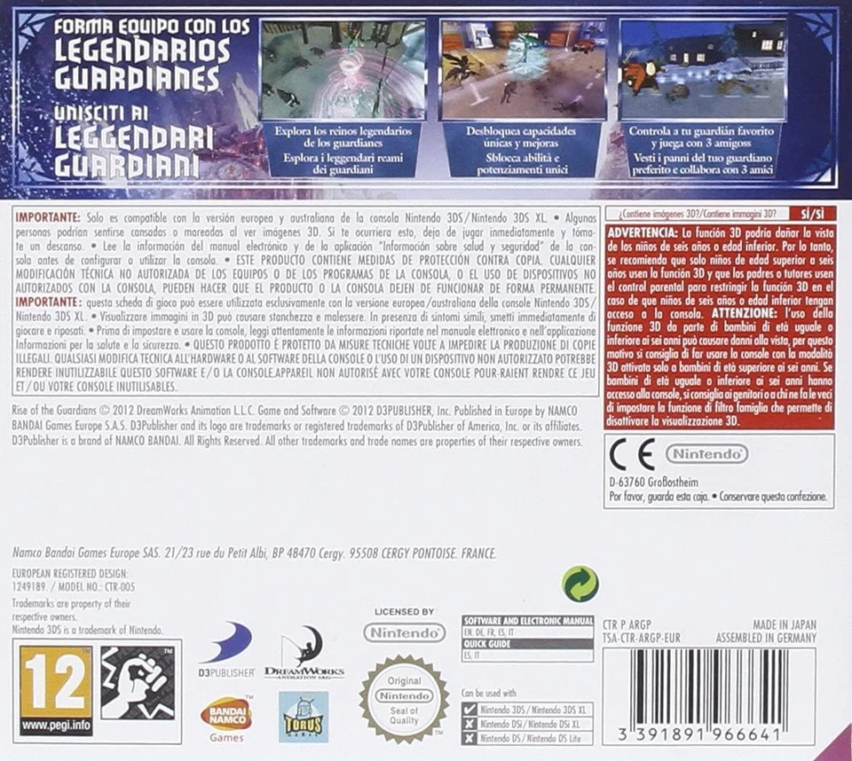 LE 5 LEGGENDE - DREAMWORKS RISE OF GUARDIANS 3DS (Nintendo DS Nintendo 3DS) - Image 3 of 3