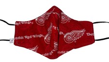 Handmade Detroit Red Wings Face Mask Size L 5x9 Red Hockey Reusable Cloth 26