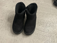 Cat Jack Faux Fur Black Ankle Boots Toddler Size 8