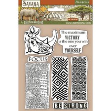 STAMPERIA ACRYLIC STAMPS - SAVANA - RHINO VICTORY