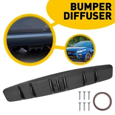 33" Rear Bumper Lip Spoiler Shark Fins Spoiler Wing Lip Diffuser Carbon Fiber