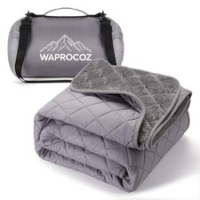 Waterproof Camping Blanket - Cozy Coral Fleece Lining, Triple Layers Warm Com...