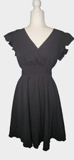 Cupshe Women's Blooming Ruffle Black Mini Dress Size Medium