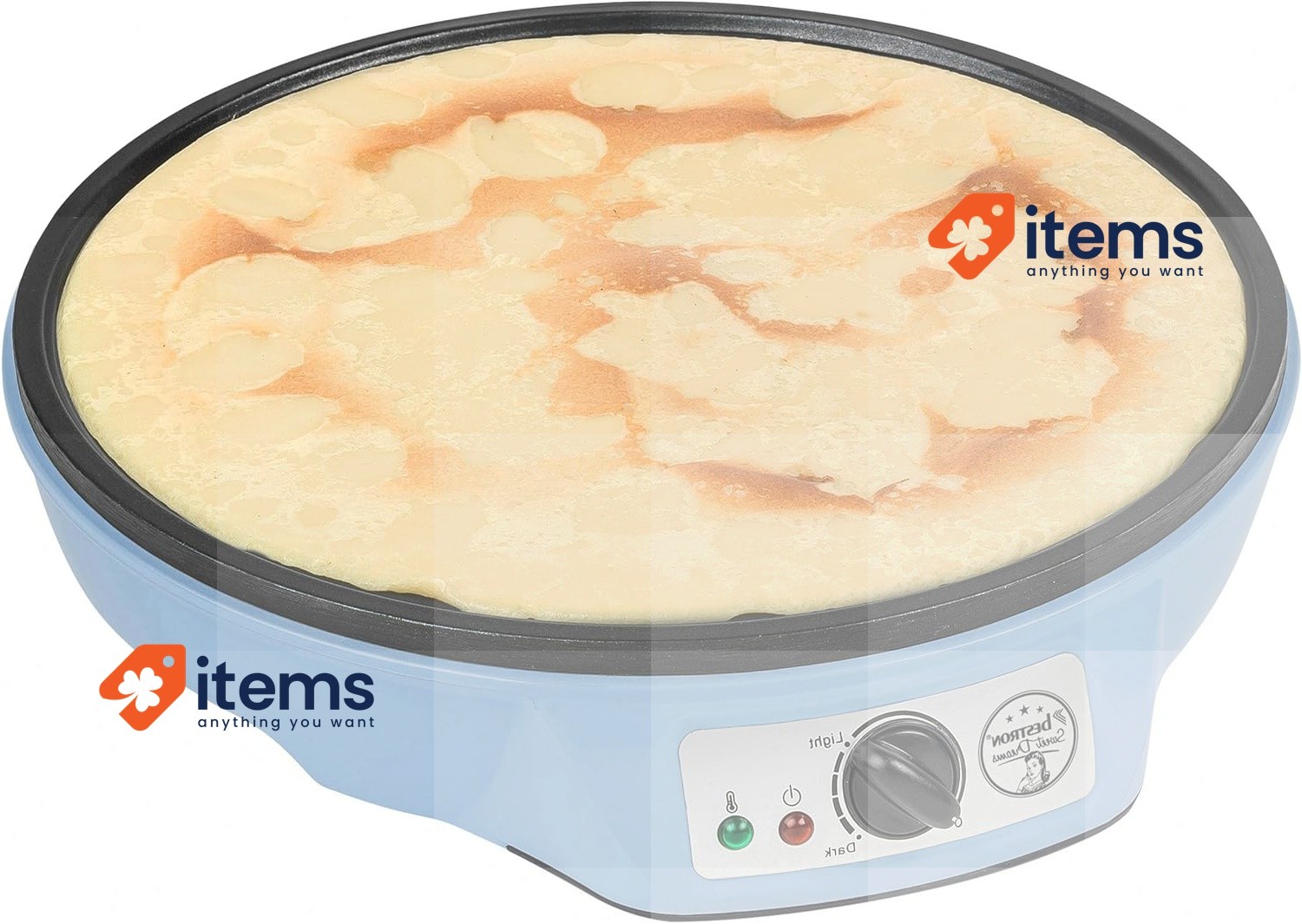 Bestron ASW602Z Kreppmaschinen mit Antihaftbeschichtung Metall, blau