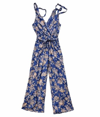 Anthropologie Ett:twa Paisley Faux Wrap Jumpsuit Boho Resort Wide Leg Size Small