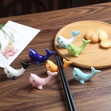 Dolphin Ceramic Chopstick Holder Craft Decoration Tableware Chosptick Dinnerware
