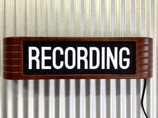 RECORDING light up RCA style sign Heavy 14" 120V wall adapter FREE USA Shipping