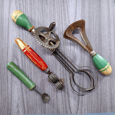 Vtg A&J Ekco Hand Mixer Chopper Knife Sharpener Melon Baller Kitchen Gadget Lot