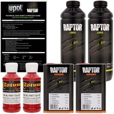 U-pol Raptor Tintable Hot Rod Red Spray-on Truck Bed Liner Coating 2 Quarts U-pol Raptor Tintable Hot Rod Red Spray-on Truck Bed Liner Coating 2 Quarts