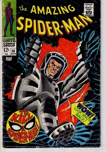 AMAZING SPIDER-MAN #58 (1967) FN- 1ST SPIDER-SLAYER II  MARVEL SILVER AGE