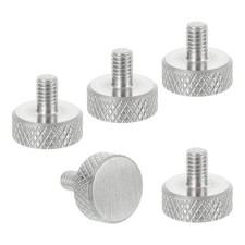 MECCANIXITY 5pcs M4 x 5mm Knurled Thumb Screws, 304 Stainless Steel Flat Head...