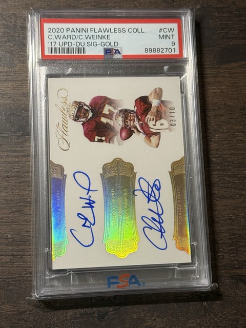 2017 Flawless Charlie Ward / Chris Weinke Dual Signatures Auto - Gold PSA 9 /10