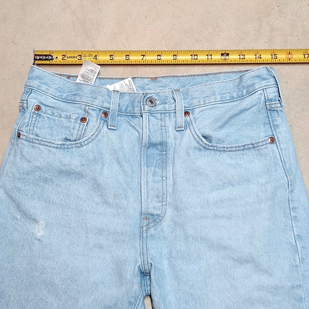 Levi's 501S Skinny Jeans Size 30x28 Distressed Button Fly 100% Cotton Denim thumbnail 13