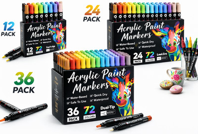 Profi Acryl Lack Marker Dual Tip feine Pinselstifte für Stein Holz
