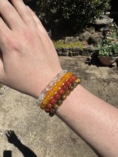 Crystal Beaded Bracelets 8mm Natural Stone Stretch Bracelet 16 PCS Lot