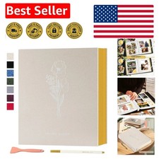 Linen Photo Album with Magnetic Pages - Holds Various Photo Sizes, 40 Sheets