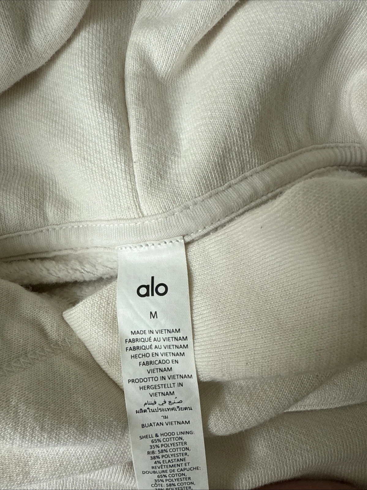 OFF WHITE Felpa donna Alo cropped con cappuccio avorio media