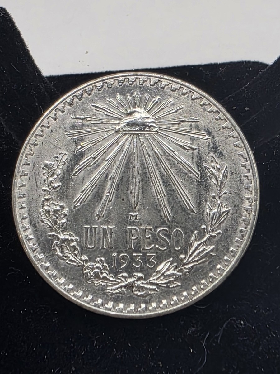 1933 MEXICO 1 PESO .720 SILVER COIN; UN PESO PLATA .720 UNC | eBay