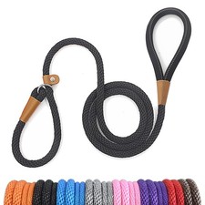 lynxking 5 FT Dog Leash Slip Lead 2 Pack Strong Heavy Duty Braided Dog Traini...