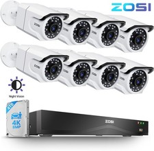 ZOSI 16CH 4K 4TB PoE Security Camera System 8x8MP Outdoors Cameras One Way Audio