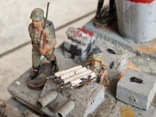 WK2 Wehrmacht Marine Panzerkreuzer aus Holz 75 cm lang mit Soldaten Massefiguren