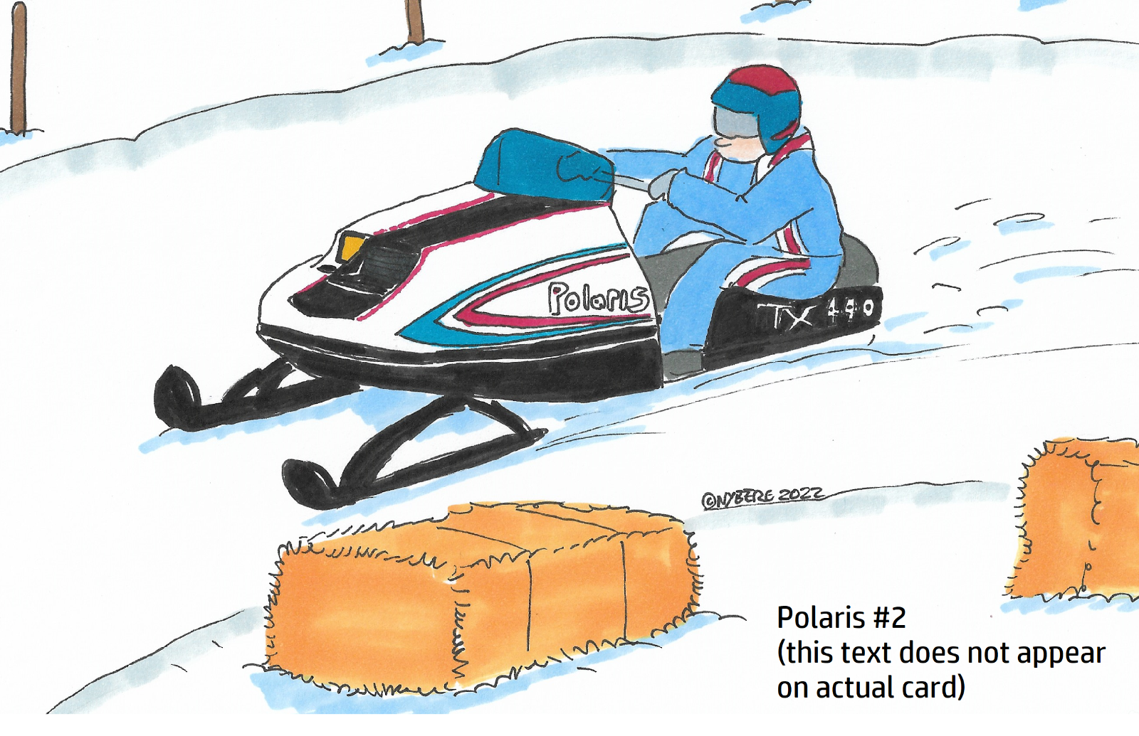 Vintage Snowmobile Christmas cards 25 OFF TWO WEEKS TILL CHRISTMAS