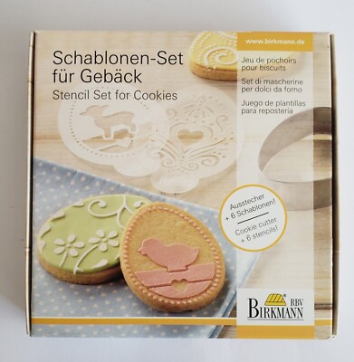 Birkmann RBV Ausstecher Gebäck Ostern, 7-teilig, 6 Schablonen-Set, Edelstahl