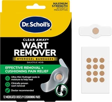 Dr Scholl'S Clear Away Wart Remover Hydrogel Bandages for Fingers and Toes, 12 T