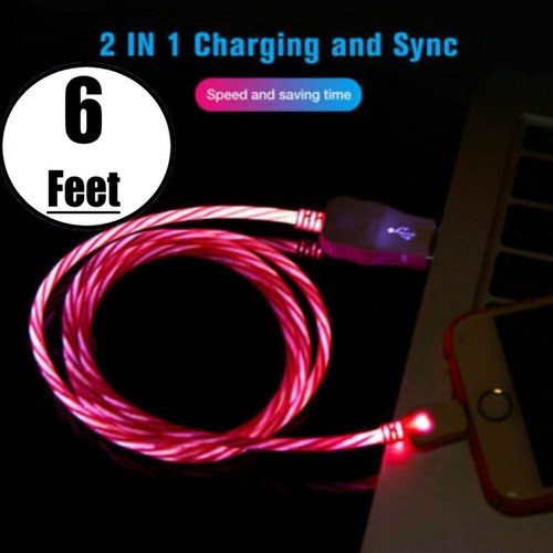 Pack 6 FT Fast Charge LED Type C USB Cable Cord for Meta Quest 2 Samsung Galaxy - Picture 8 of 12