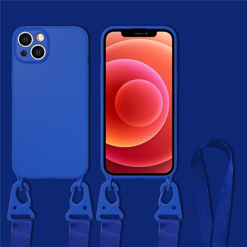 Case Phone Luxury Silicone Crossbody For Iphone Lanyard Cover With