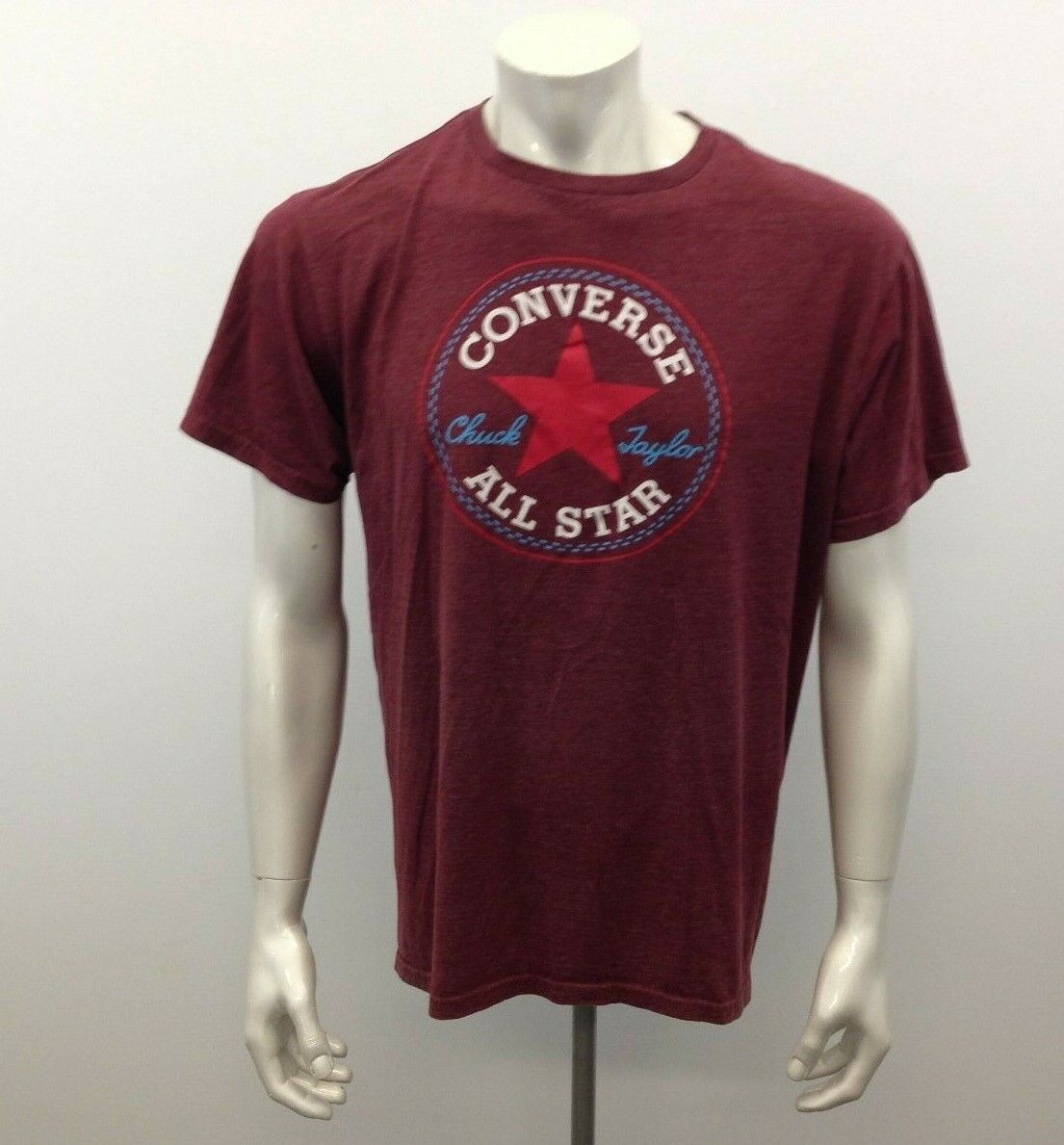 Converse Men's Burgundy Extra Large Cotton/Polyester Crew Neck T Shirt |  eBay