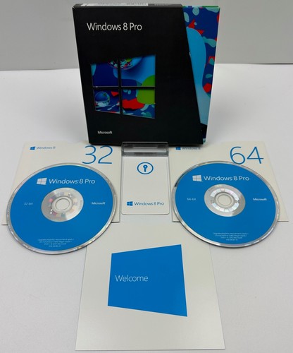 Microsoft Windows 8 Pro (Retail) 32Bit / 64 Bit DVD w/ Product Key ...