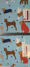 Dogs In Sweaters 2 Fat Quarters Light Blue fabric 100 cotton 18x21 inches Each