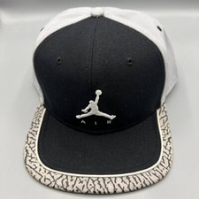 Gorra Air Jordan Hombre Negra Blanca Cemento Elefante Jumpman Snap Back Cap