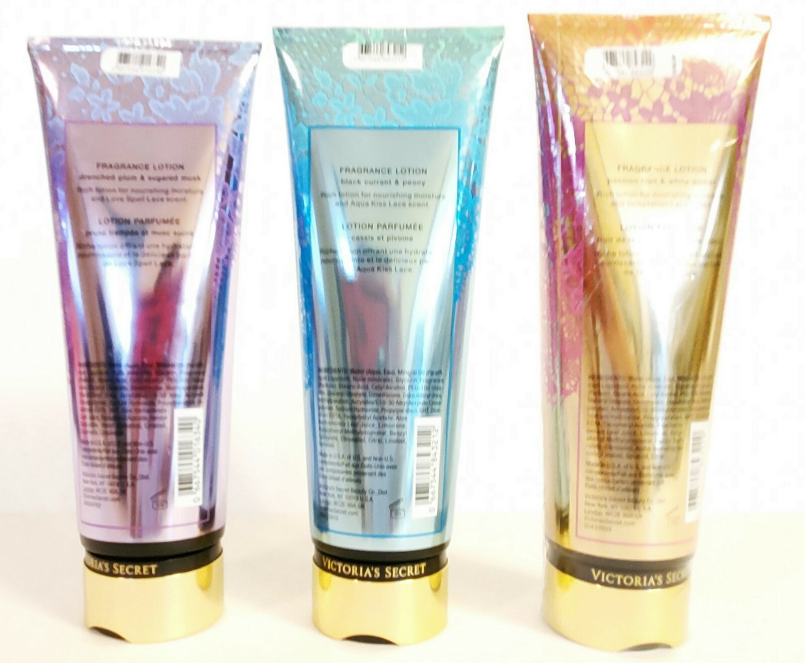 3 VICTORIA SECRET TEMPTATION LOVE SPELL AQUA KISS LACE BODY LOTION 8.4 OZ SEALED