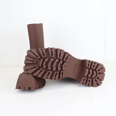 Balenciaga Q:4 / Trooper Rubber Boots in Coffee Brown BNWB