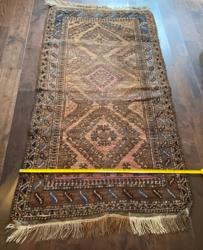 ANTIQUE VEG DYED CAUCASIAN SHIRVAN WOOL RUG CARPET APPROX 3' X 6'