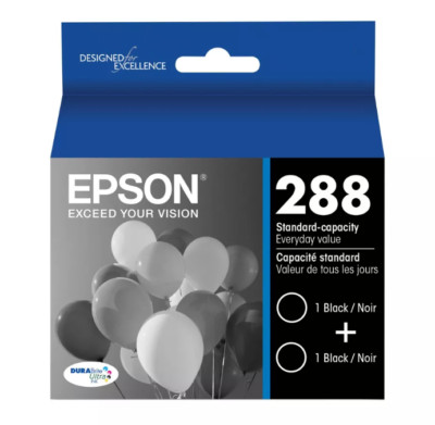 Epson 288 2pk Combo Ink Cartridge - Black (In Date) NEW !!!