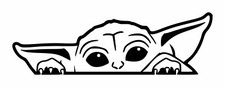 Star Wars Grogu The Child Baby Yoda Peekaboo Decal 1 2.5"x8" Choose Color