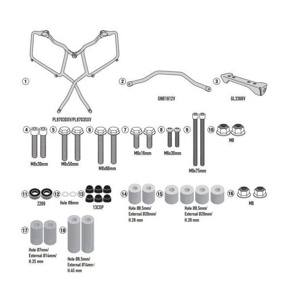Pannier holder side-cases Givi Monokey o Retro Fit Benelli TRK502 2021-2023