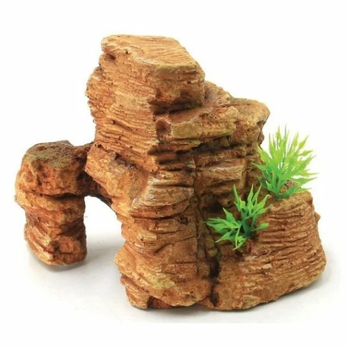 Aquarium Ornament Rockscape Fish Tank Rock & Artificial Plant Decoration 2 Sizes