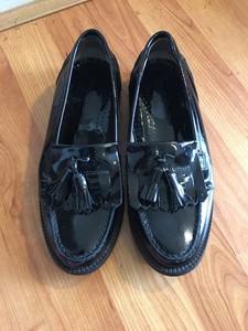russell and bromley patent loafers
