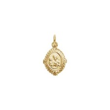 14K Yellow Gold St. Joseph Medal Pendant for Women 0.58gm L-12mm, W-9Mm