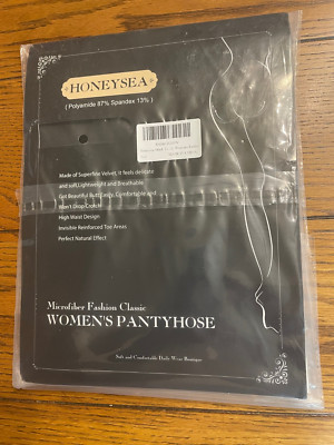 Honeysea Polyamide Spandex Pantyhose   1 Black / 1 Nude (Medium) New In Package