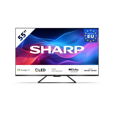 55 Zoll Fernseher 4K UHD QLED Google TV, 144Hz, Dolby Vision IQ -SHARP 55GR8265E