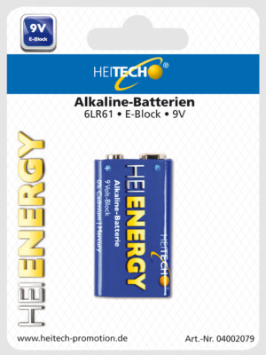 1-er Pack Alkaline Batterien 9 V/E-Block
