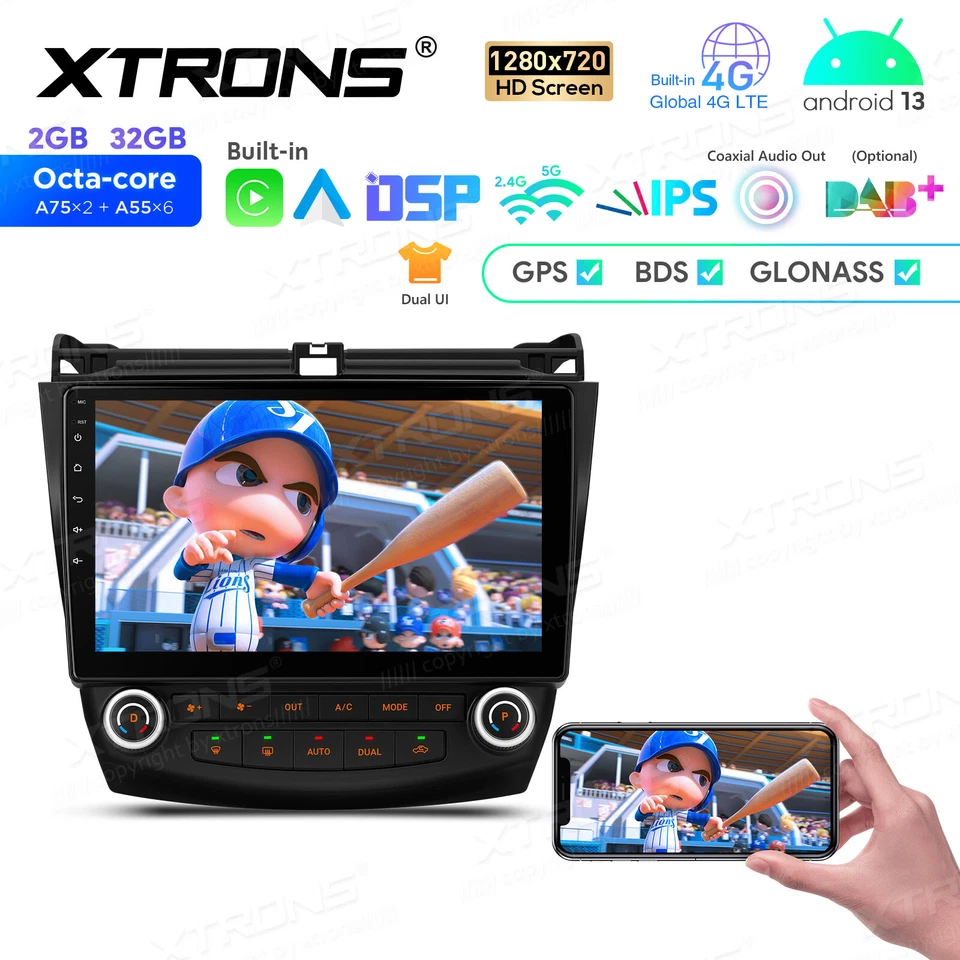 10.1'' 32GB Android 14 8-Core Car GPS Stereo Radio Navi WiFi For Honda Accord 7 Foto 2 de 4