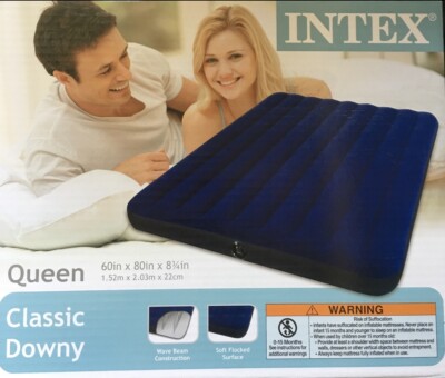 Intex Classic Downy Set Airbed Queen Size Inflatable with Pump