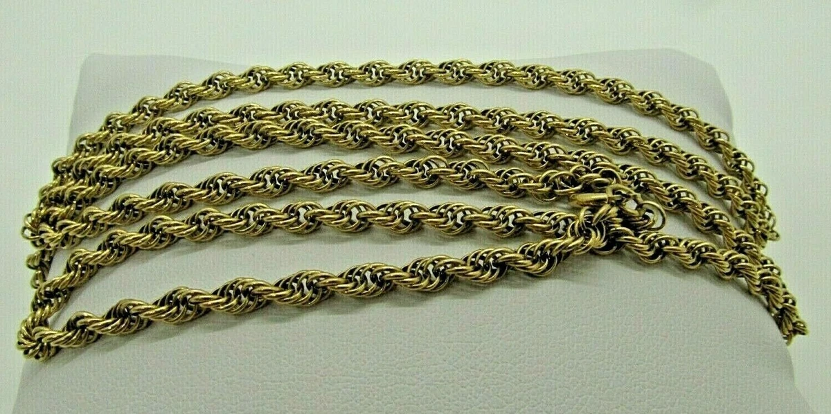 14K Solid Gold Triple Link Chain Necklace 24